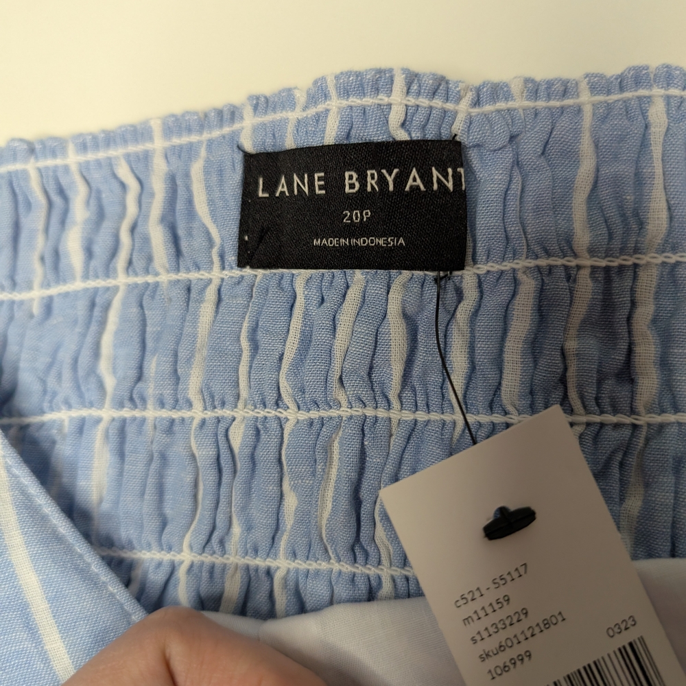 Blue and White Striped Women's Top - Picture 8 of 10